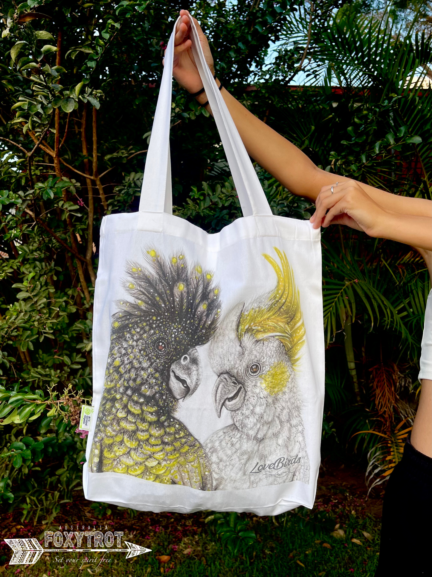 Cockatoo Love Birds Cotton Tote Bag