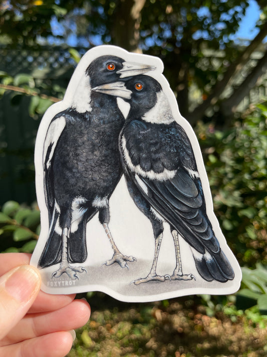 Magpie Lovebirds Vinyl Sticker