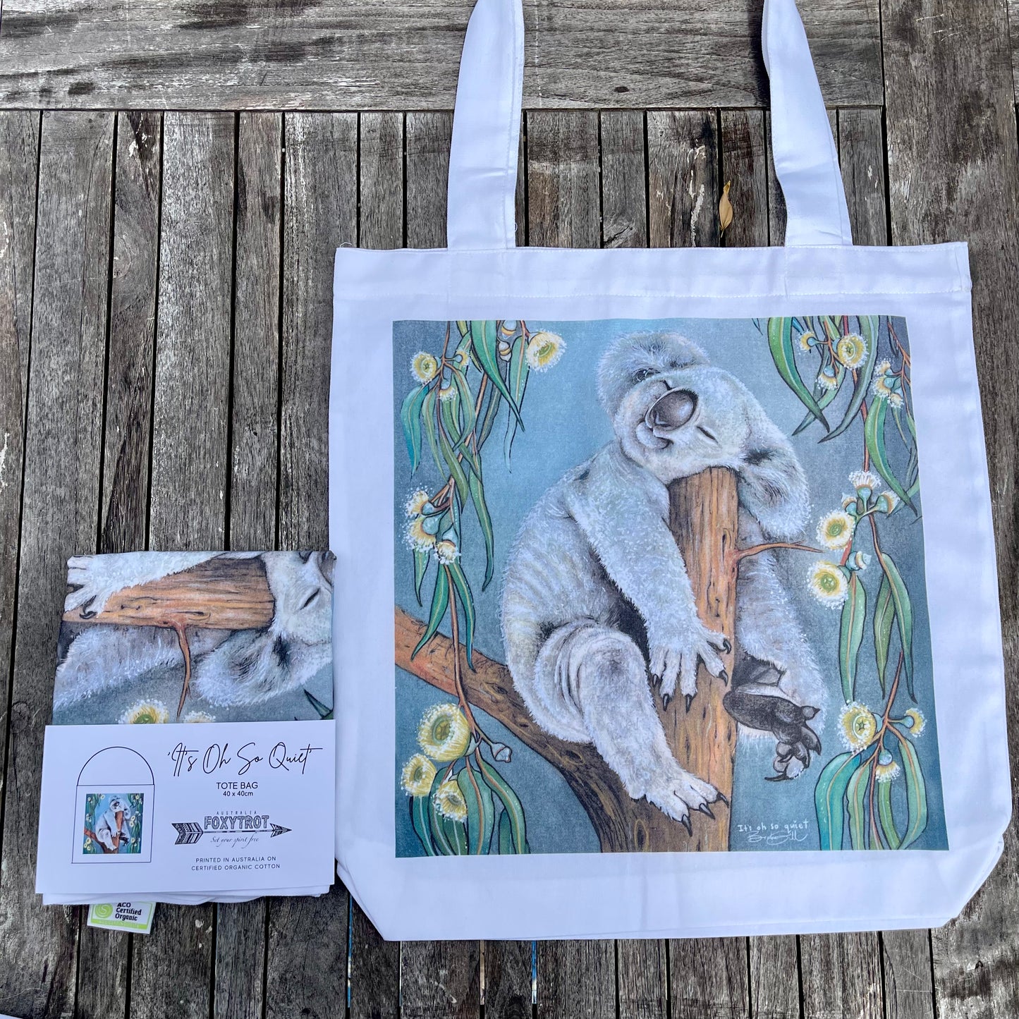 It's Oh So Quiet (Sleepy Koala) Cotton Tote Bag