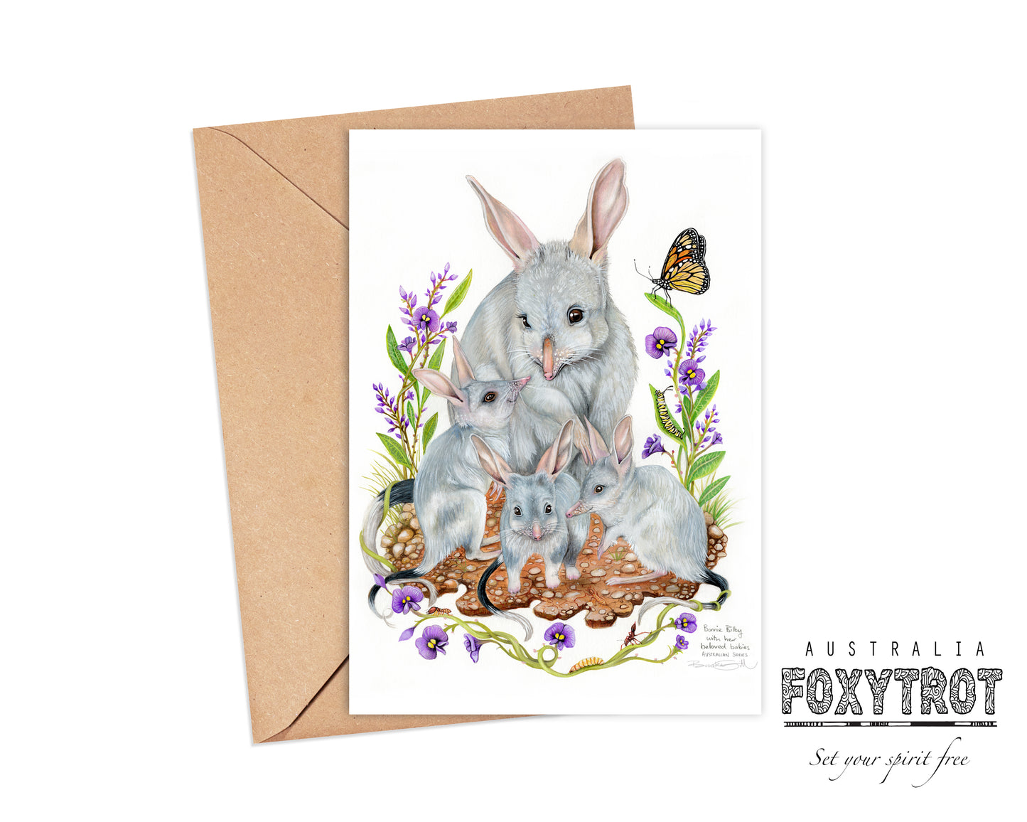 Bonnie Bilby with her beloved babies Card