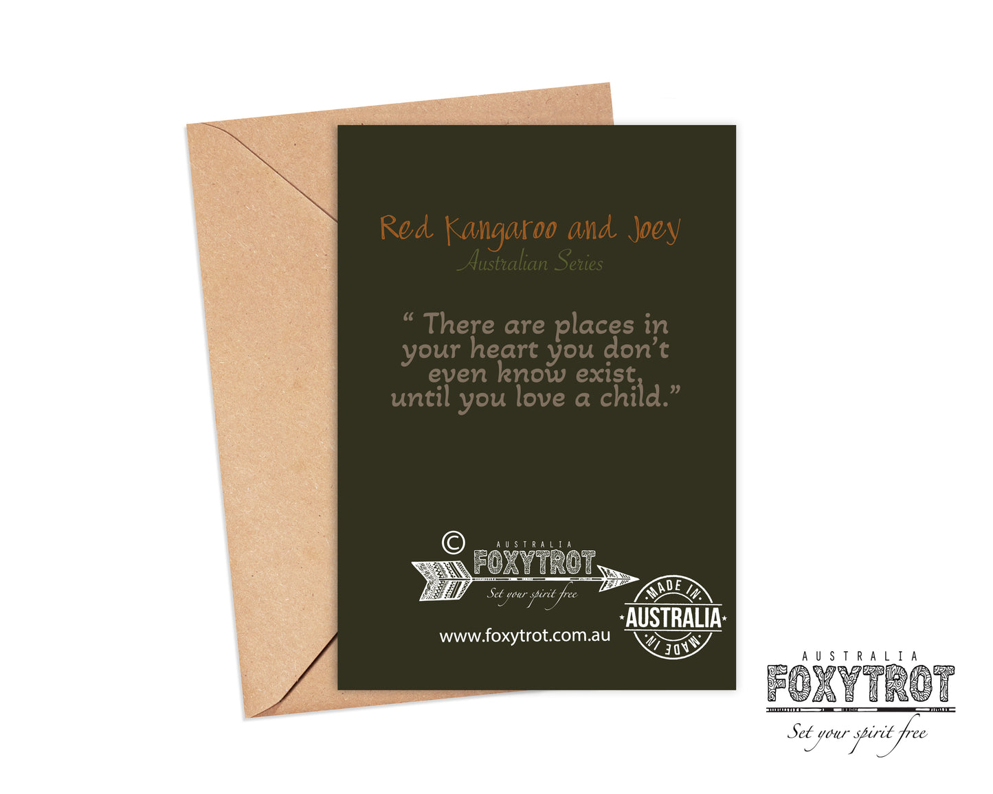 Red Kangaroo and Joey Card