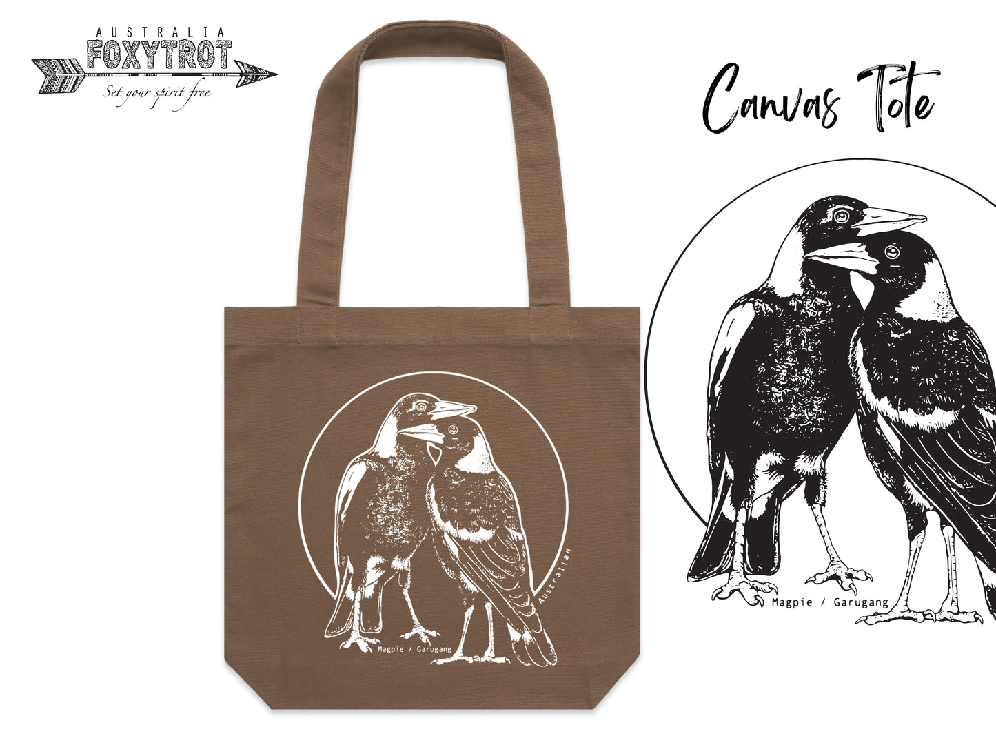 Magpie Canvas Tote Bag