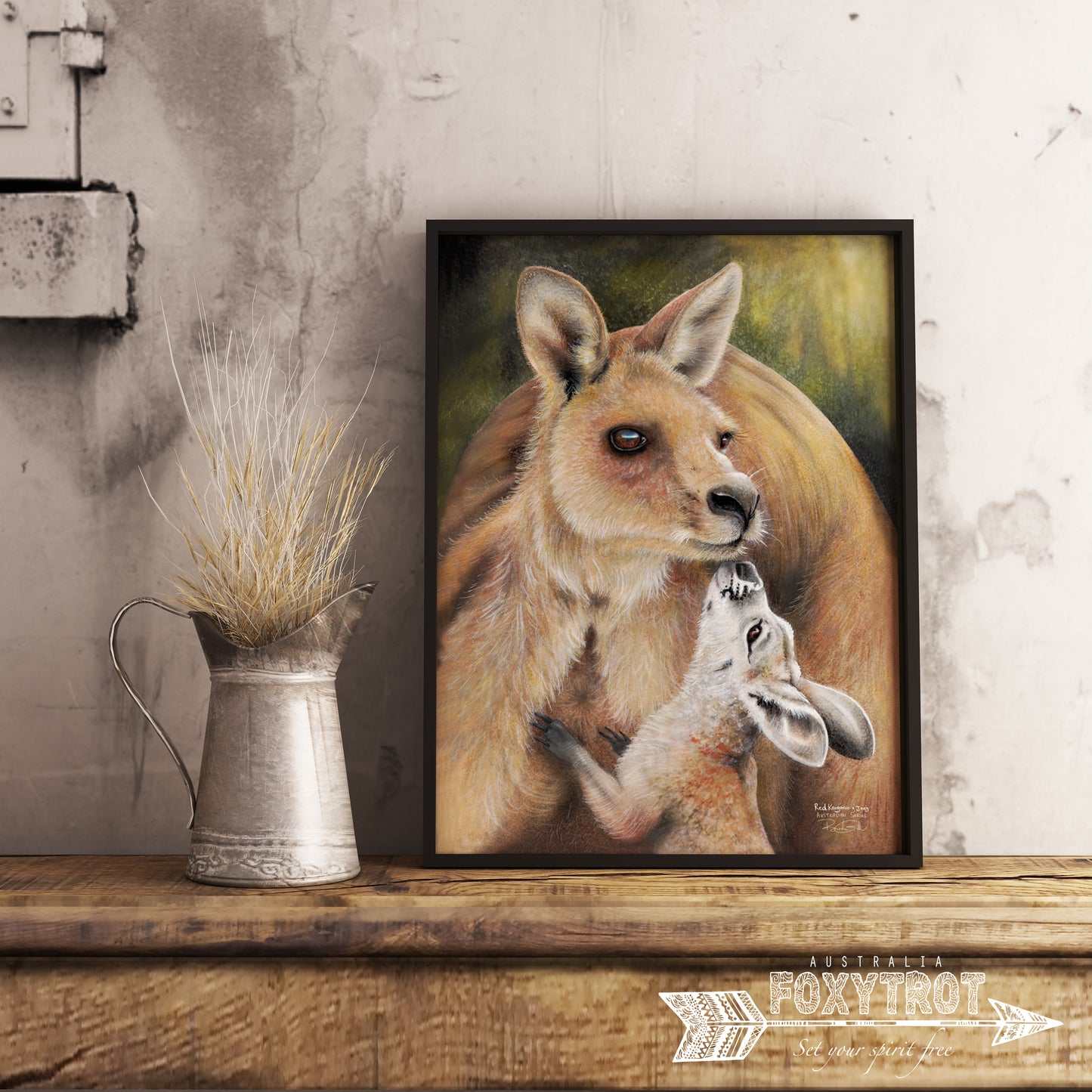 Red Kangaroo and Joey