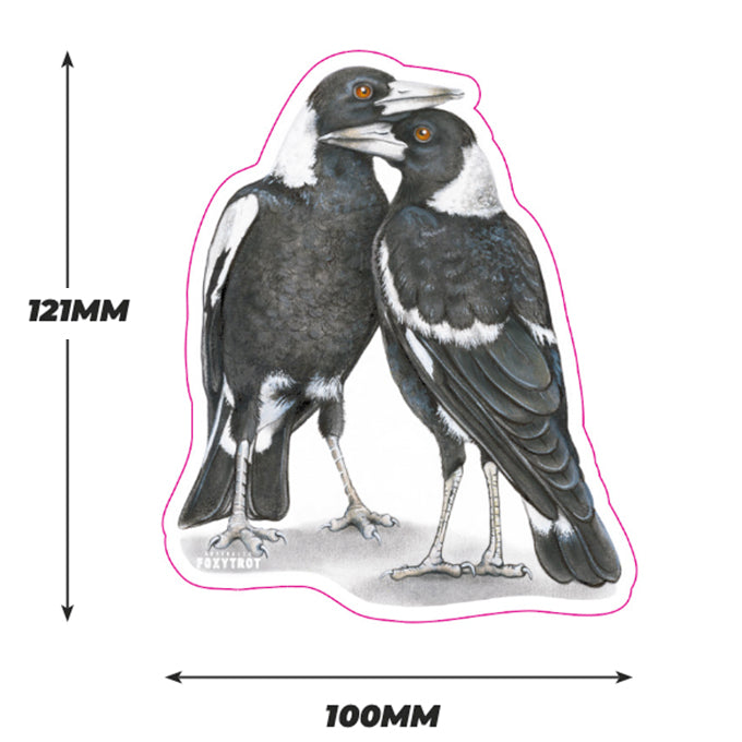 Magpie Lovebirds Vinyl Sticker