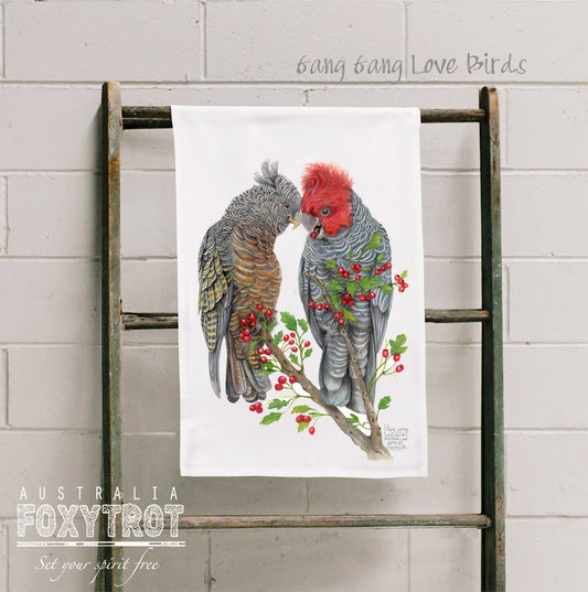 Gang Gang Lovebirds Tea Towel