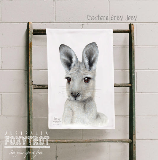 Eastern Grey Joey Tea Towel