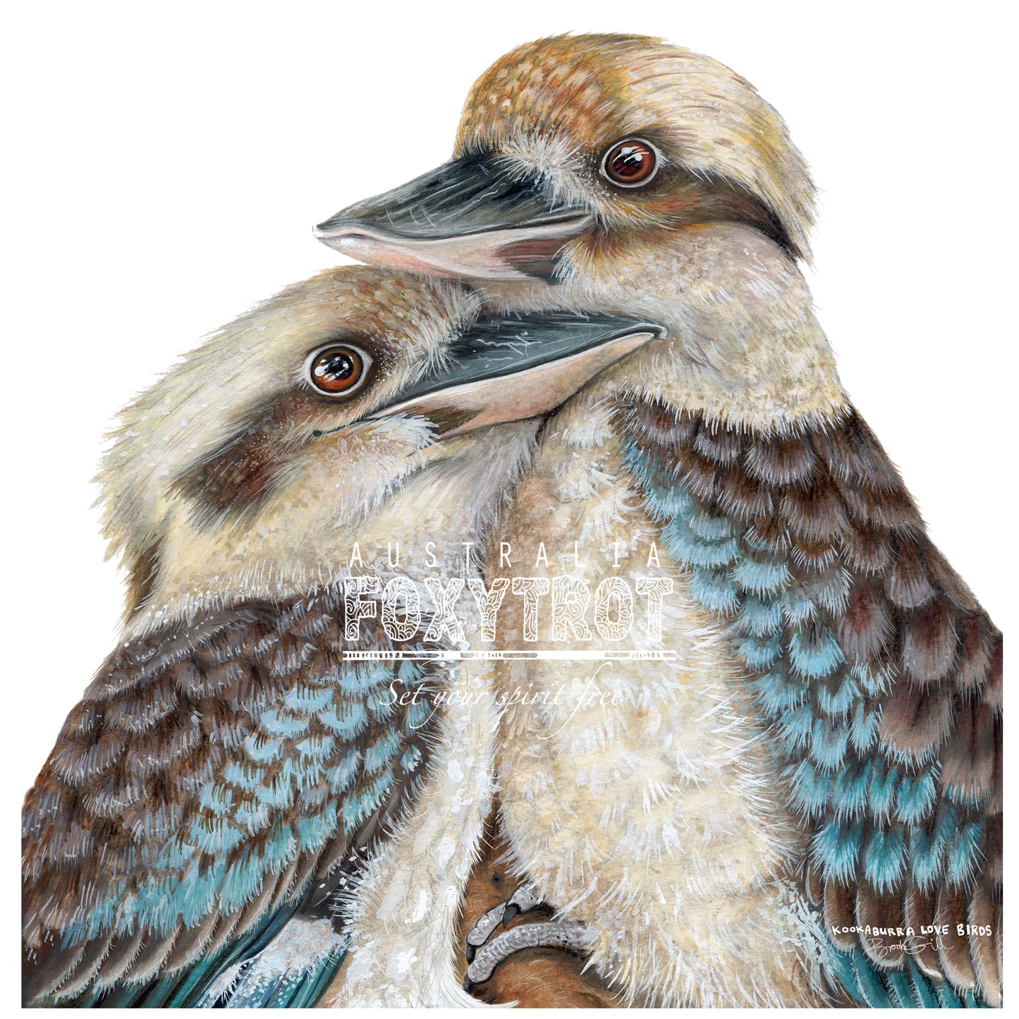 Kookaburra Love Birds Cotton Tote Bag