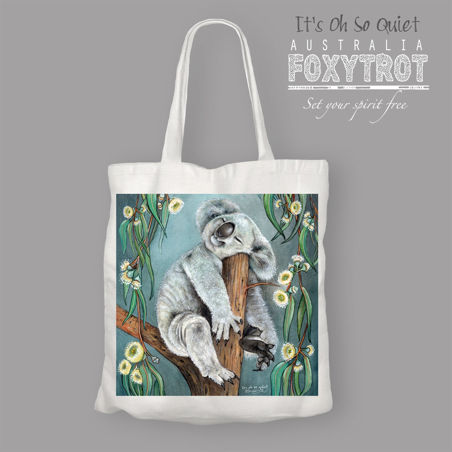 It's Oh So Quiet (Sleepy Koala) Cotton Tote Bag