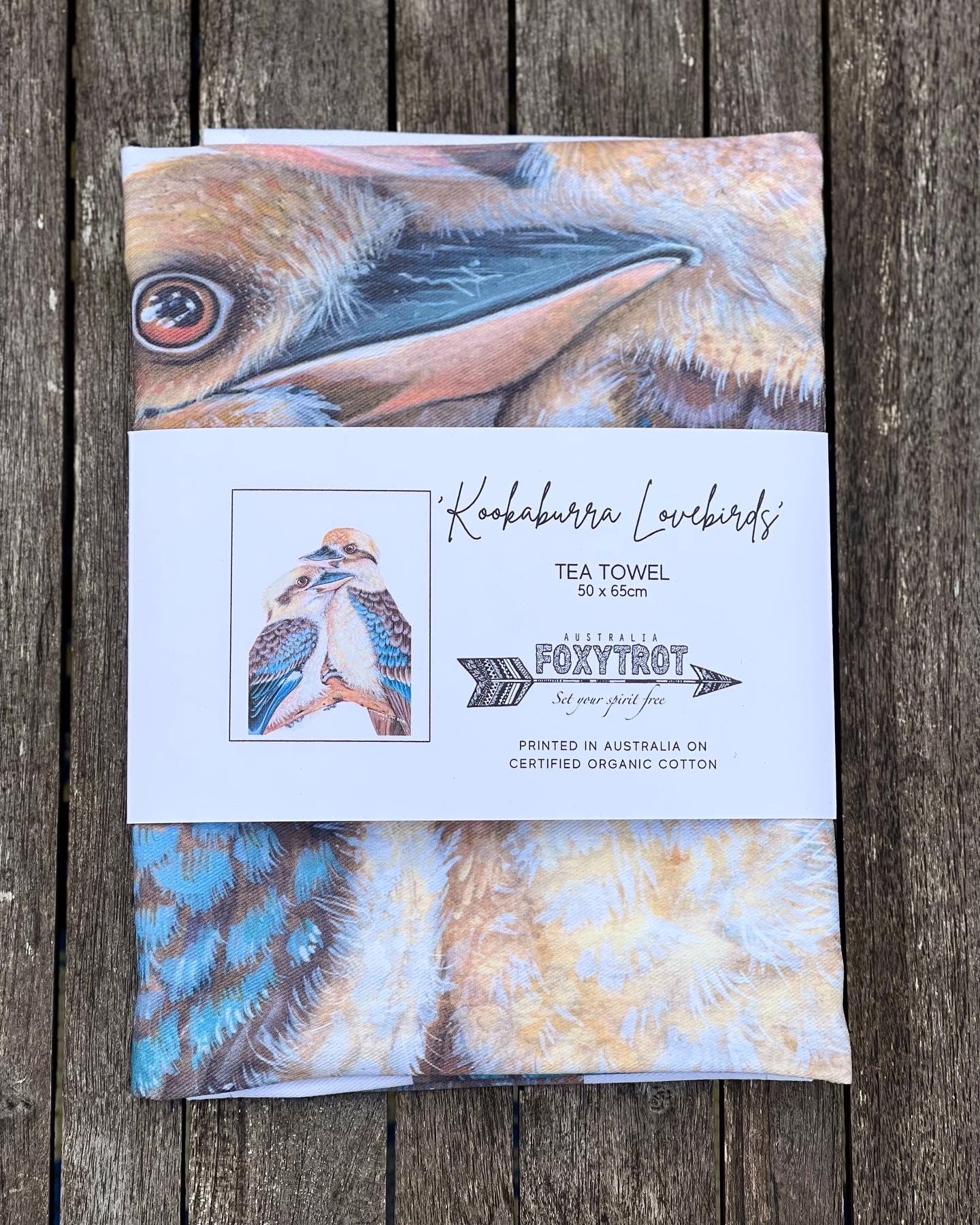 Kookaburra Lovebirds Tea Towel