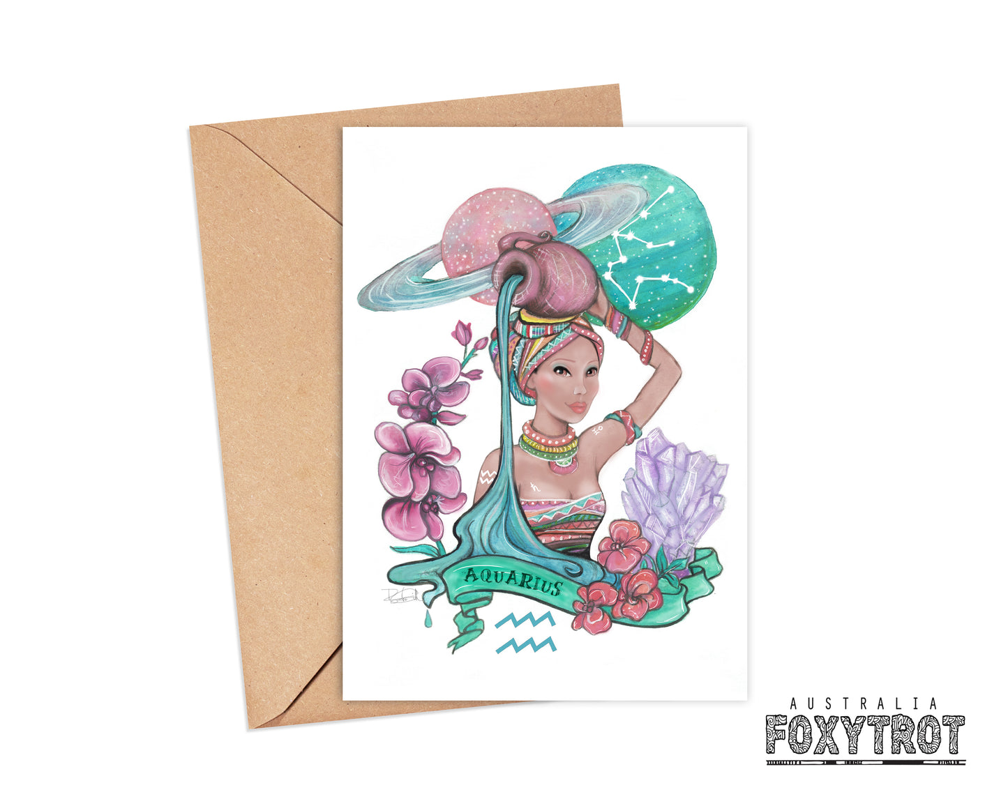 Zodiac Aquarius Card
