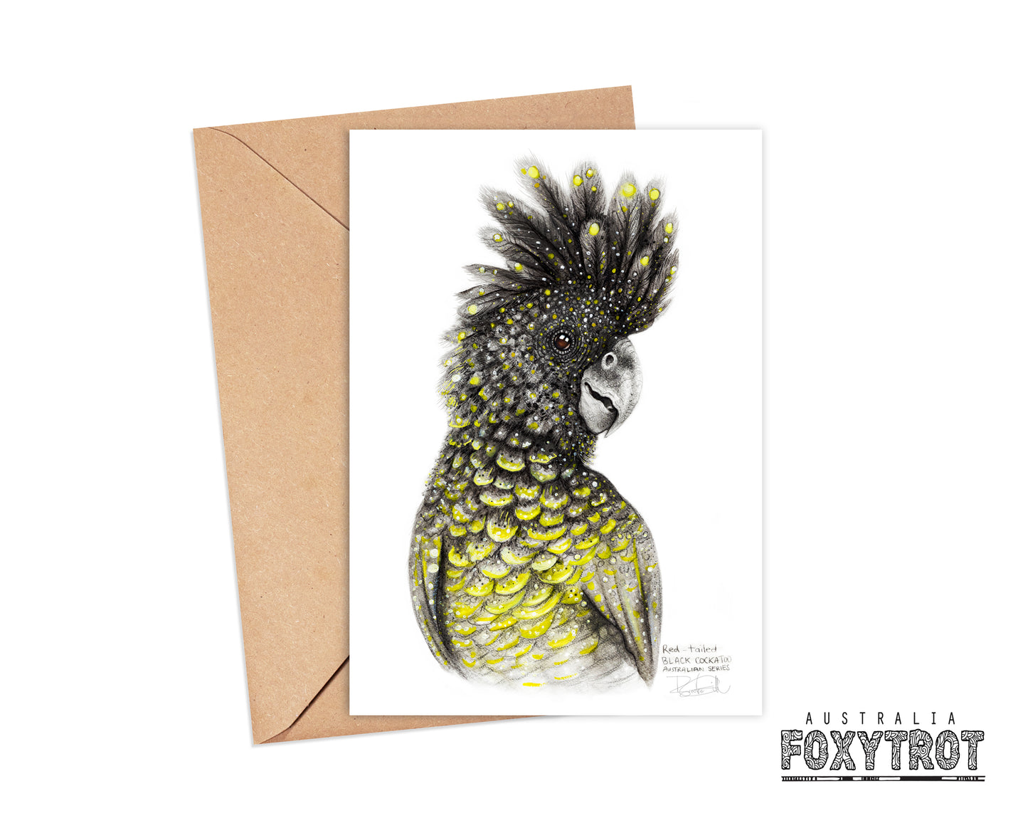 Red Tailed Black Cockatoo Card