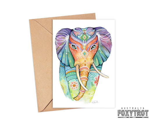 Rainbow Elephant Card