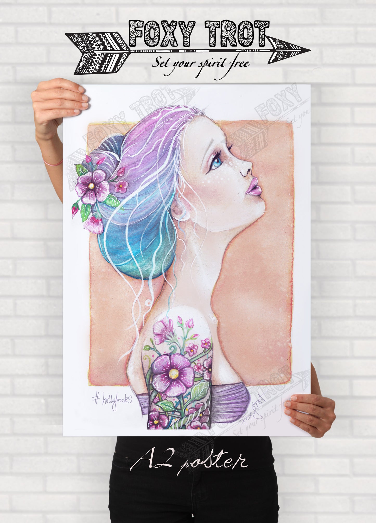 Floral Series - Hollyhocks