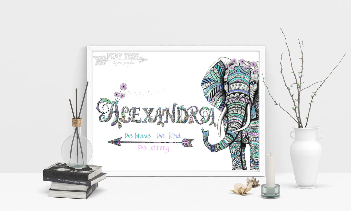 Custom Name Sample - ELEPHANT / Girl