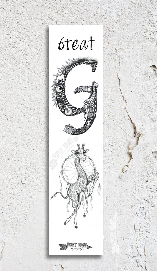 Inspirational Alphabet Bookmark G