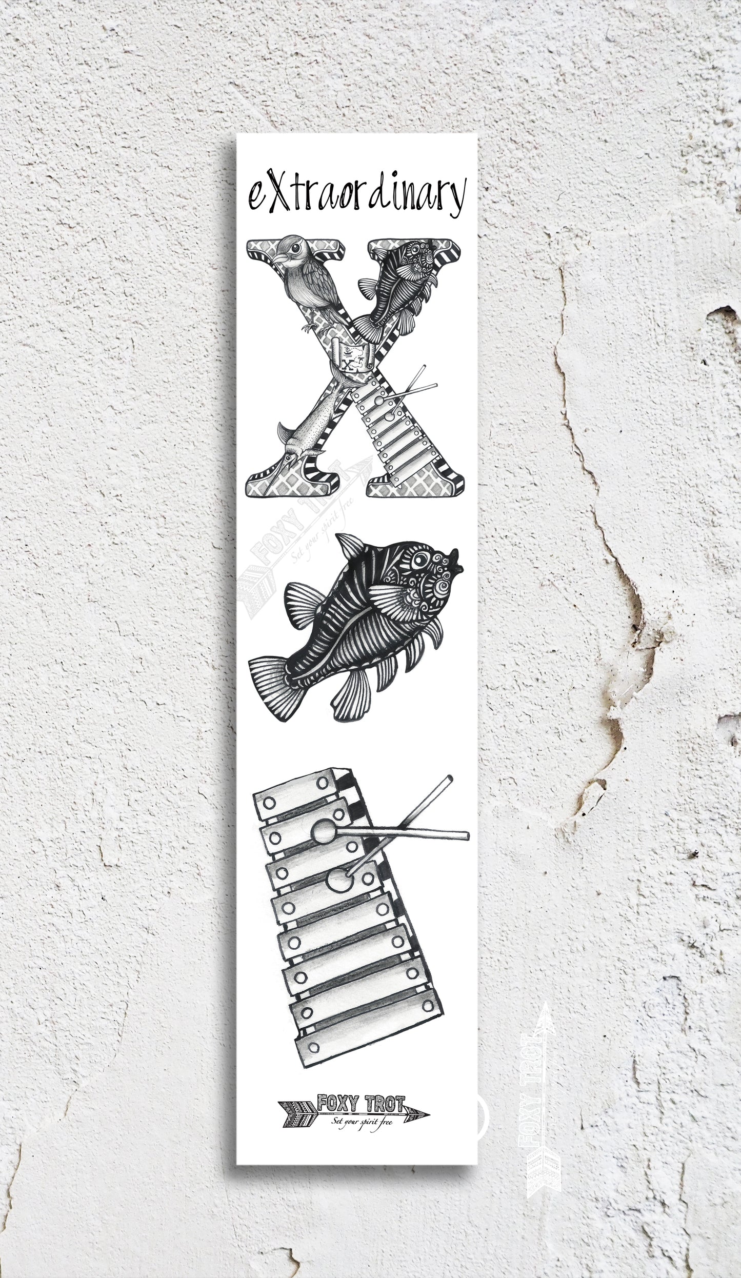 Inspirational Alphabet Bookmark X