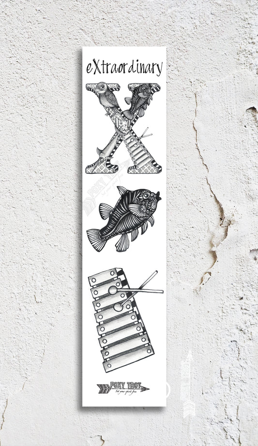 Inspirational Alphabet Bookmark X