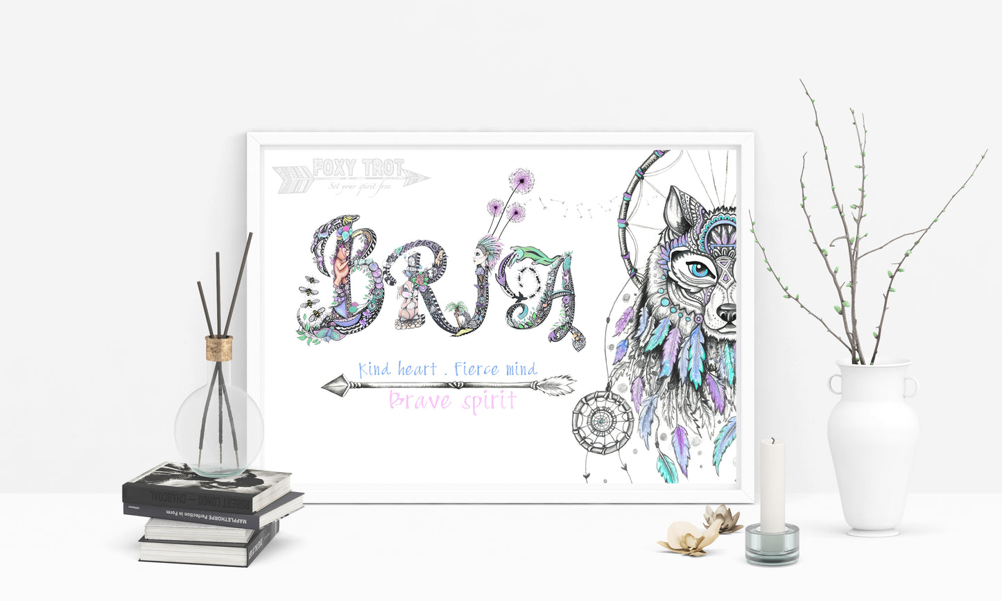 Custom Name Sample - DREAMCATCHER WOLF