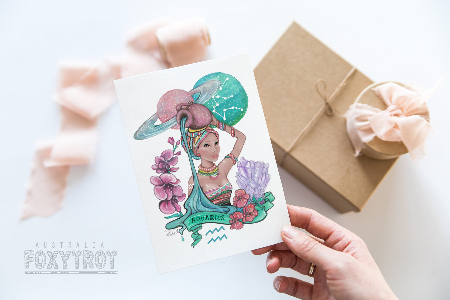 Zodiac Aquarius Card