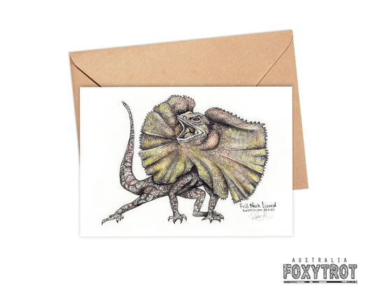 Frill Neck Lizard Card