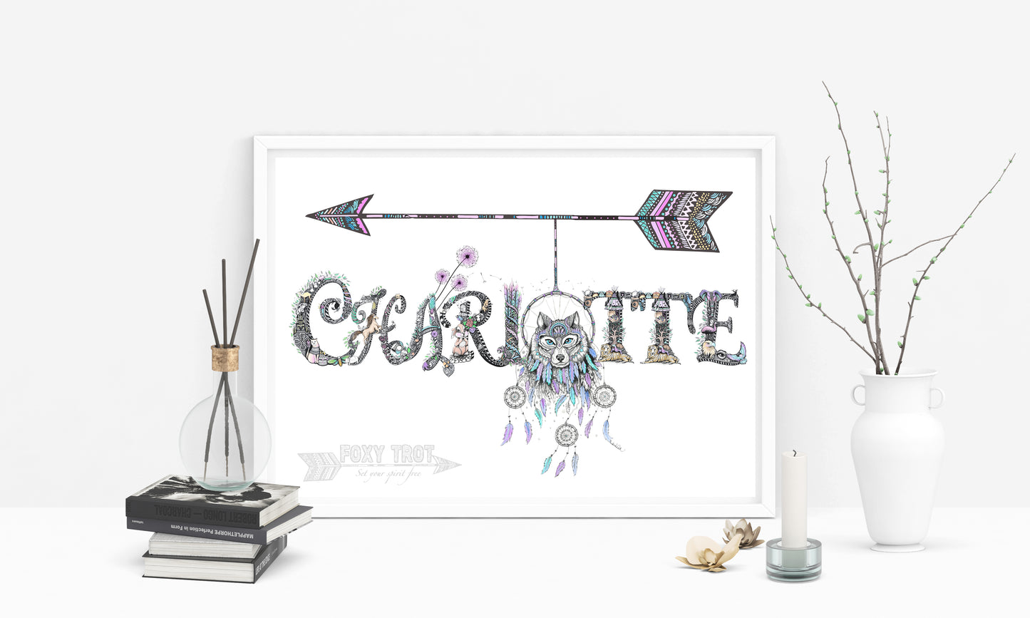 Custom Name Sample - DREAMCATCHER WOLF