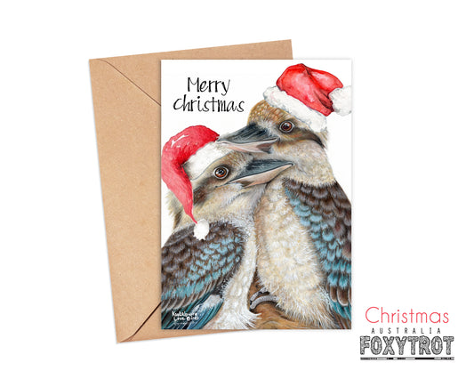 Christmas Kookaburra Lovebirds Card