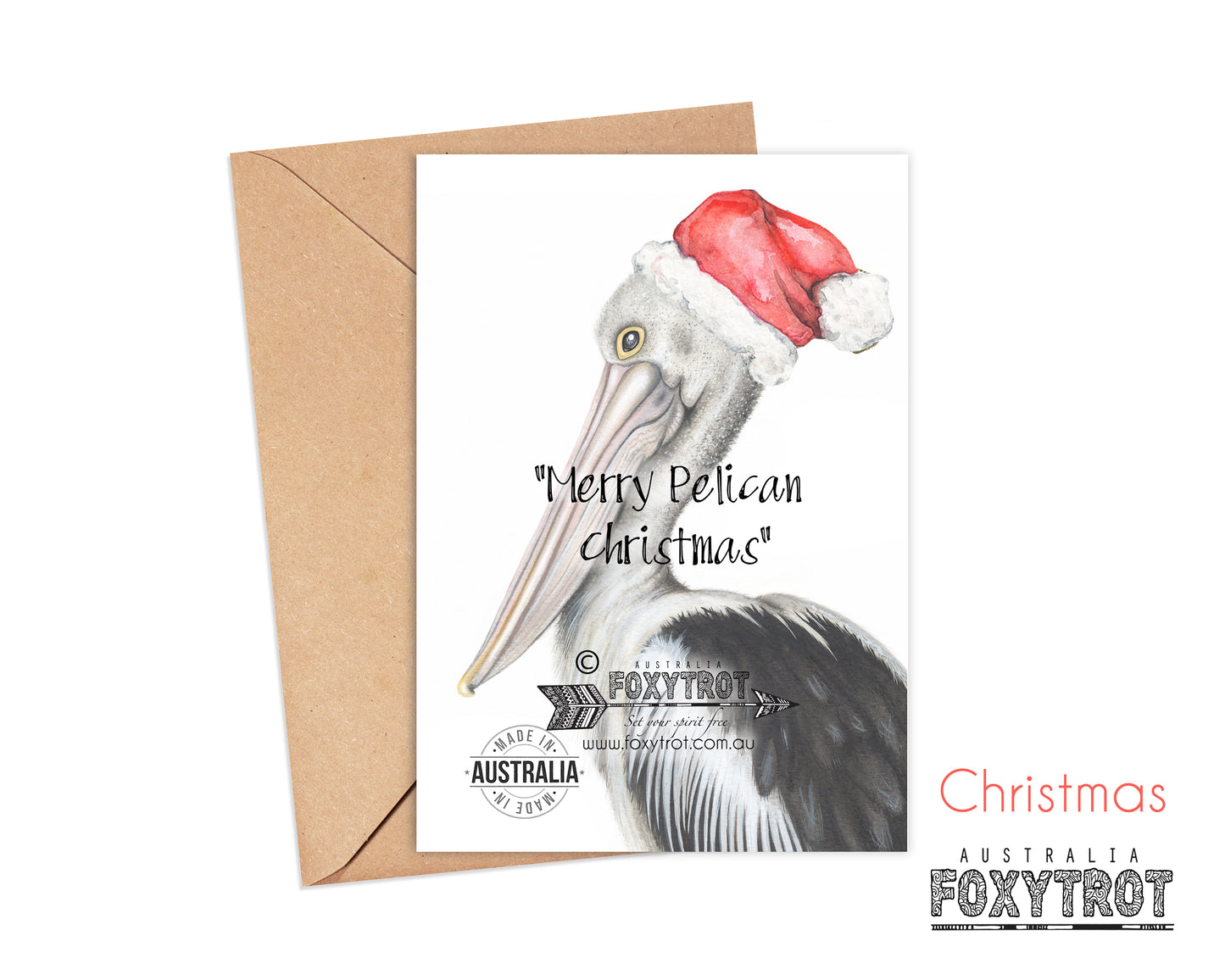 Australian Pelican Christmas Card