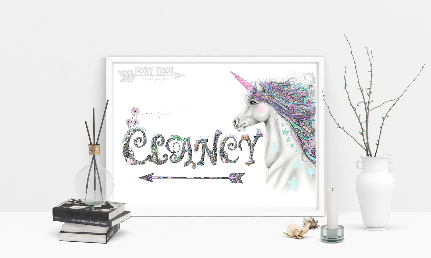 Custom Name Sample - FREE SPIRIT UNICORN