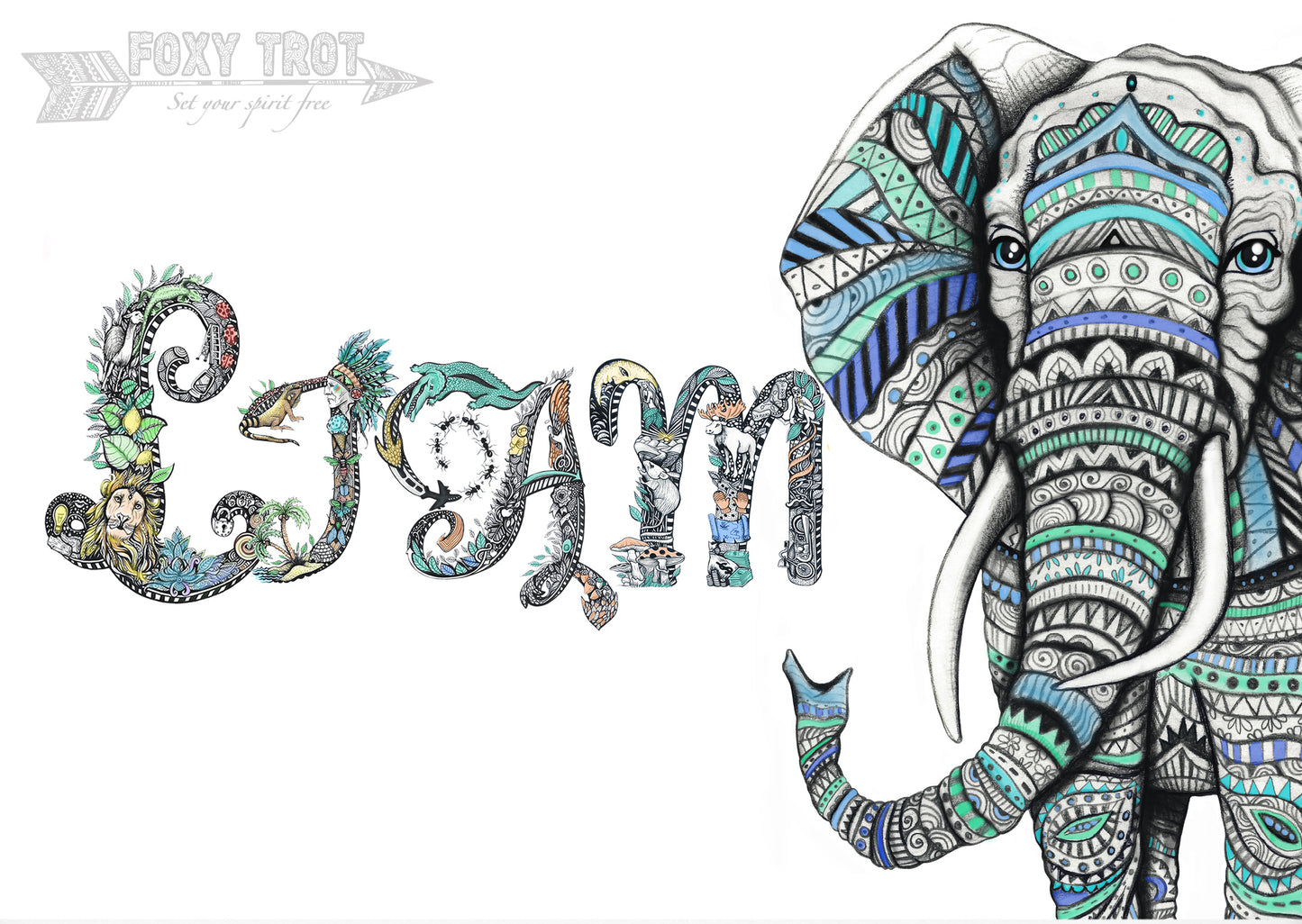 Custom Name Sample - ELEPHANT / Boy