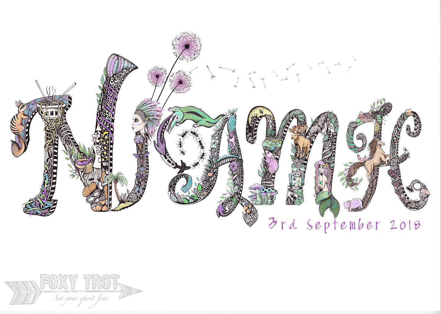 Custom Name Sample - NO ILLUSTRATION