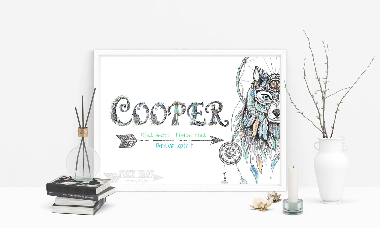 Custom Name Sample - DREAMCATCHER WOLF