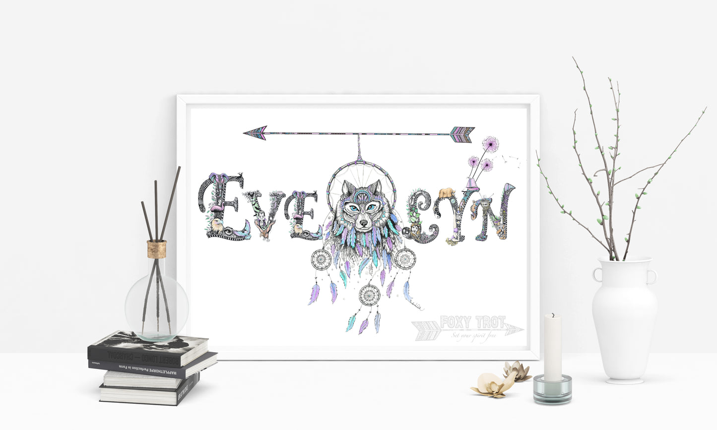 Custom Name Sample - DREAMCATCHER WOLF