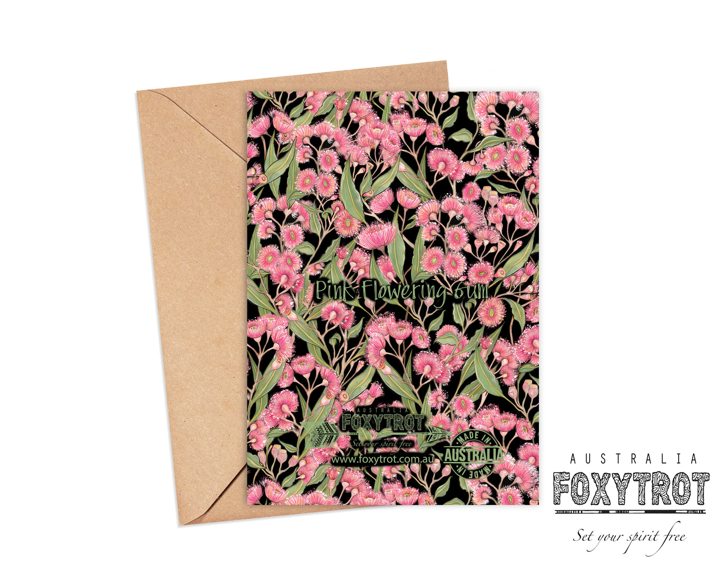Pink Flowering Gum Pattern Card