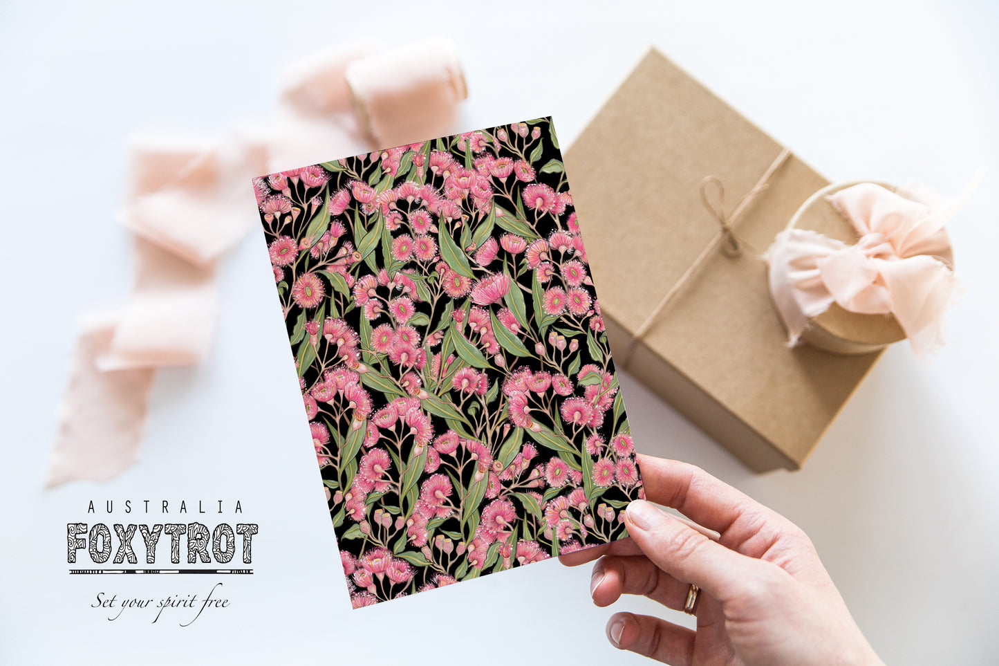 Pink Flowering Gum Pattern Card