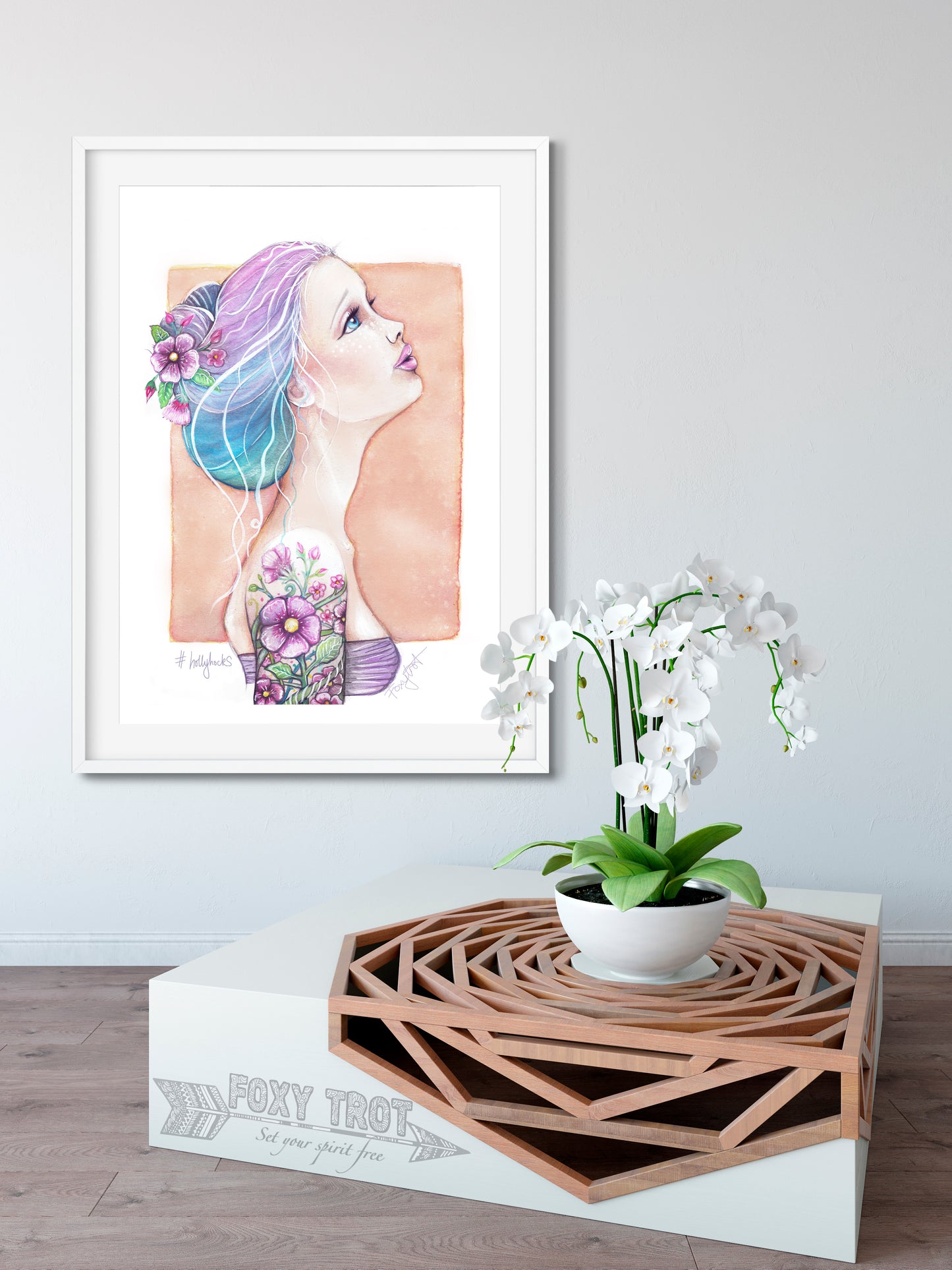 Floral Series - Hollyhocks