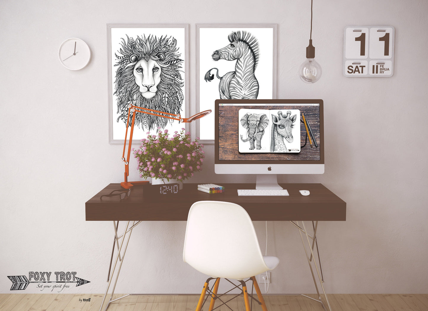 Giraffe Monochrome