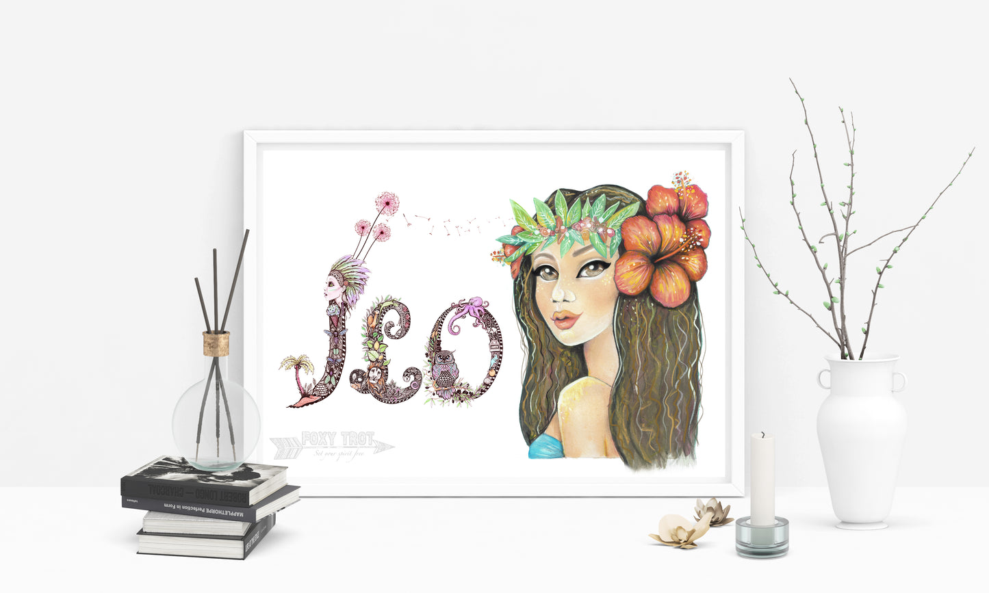 Custom Name Sample - Floral Watercolour Girl