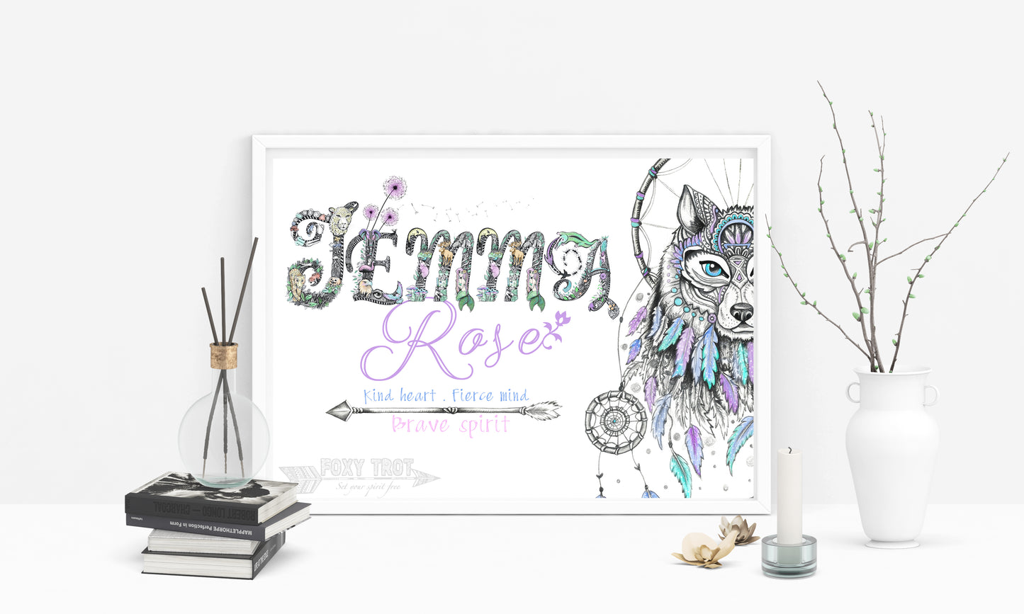 Custom Name Sample - DREAMCATCHER WOLF
