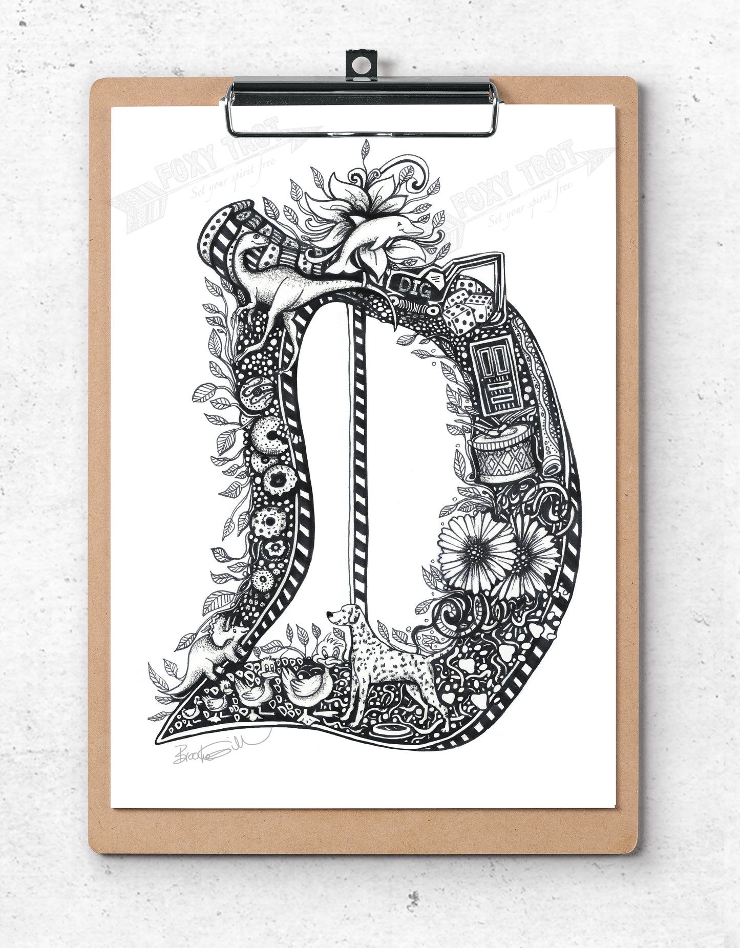 Inspirational Alphabet Bookmark D