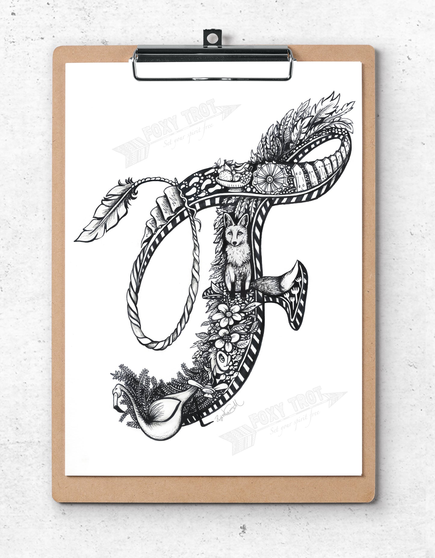 Inspirational Alphabet Bookmark F