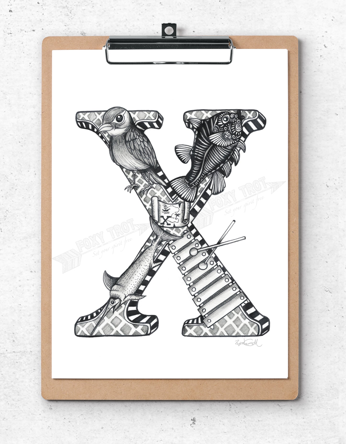 Inspirational Alphabet Bookmark X