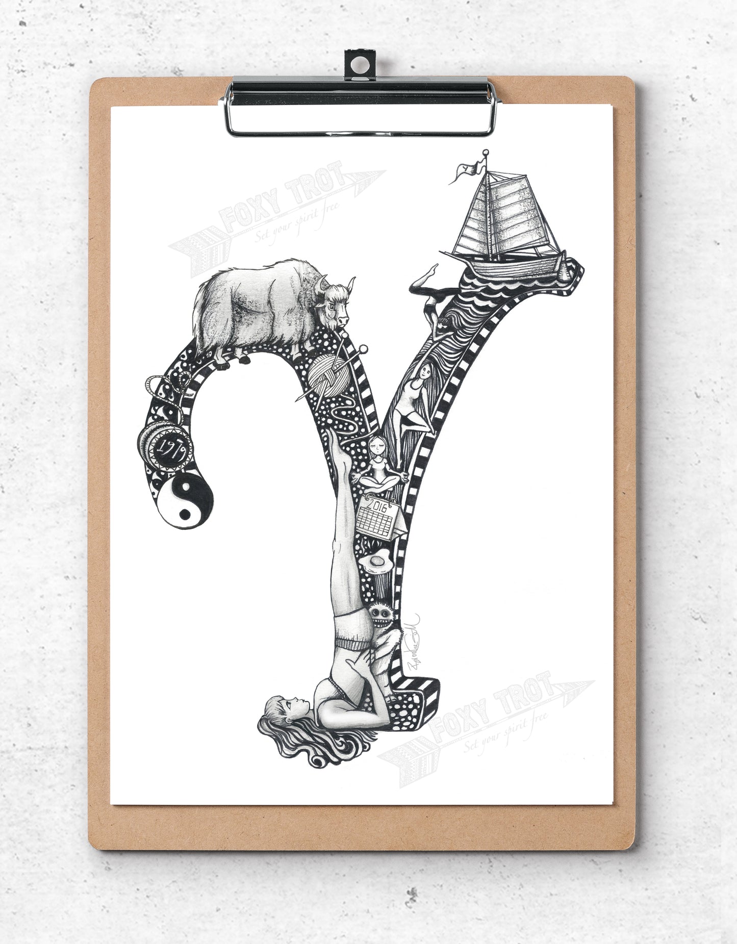 Inspirational Alphabet Bookmark Y