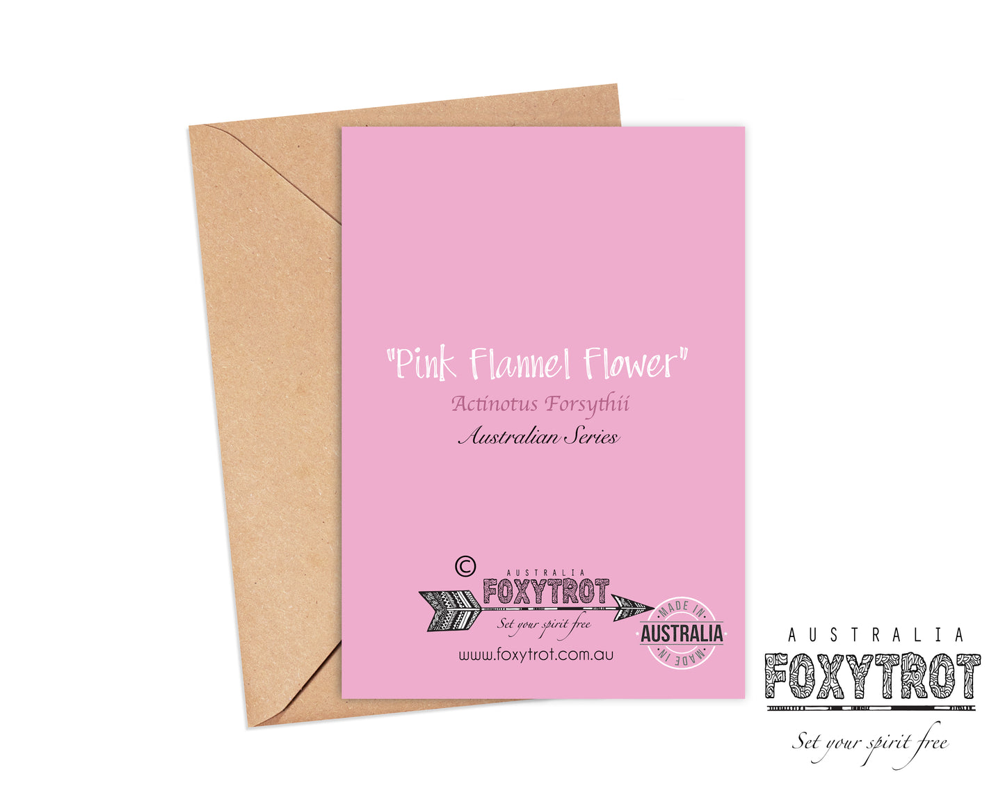 Pink Flannel Flower Card