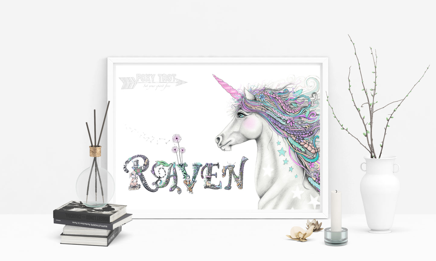 Custom Name Sample - FREE SPIRIT UNICORN