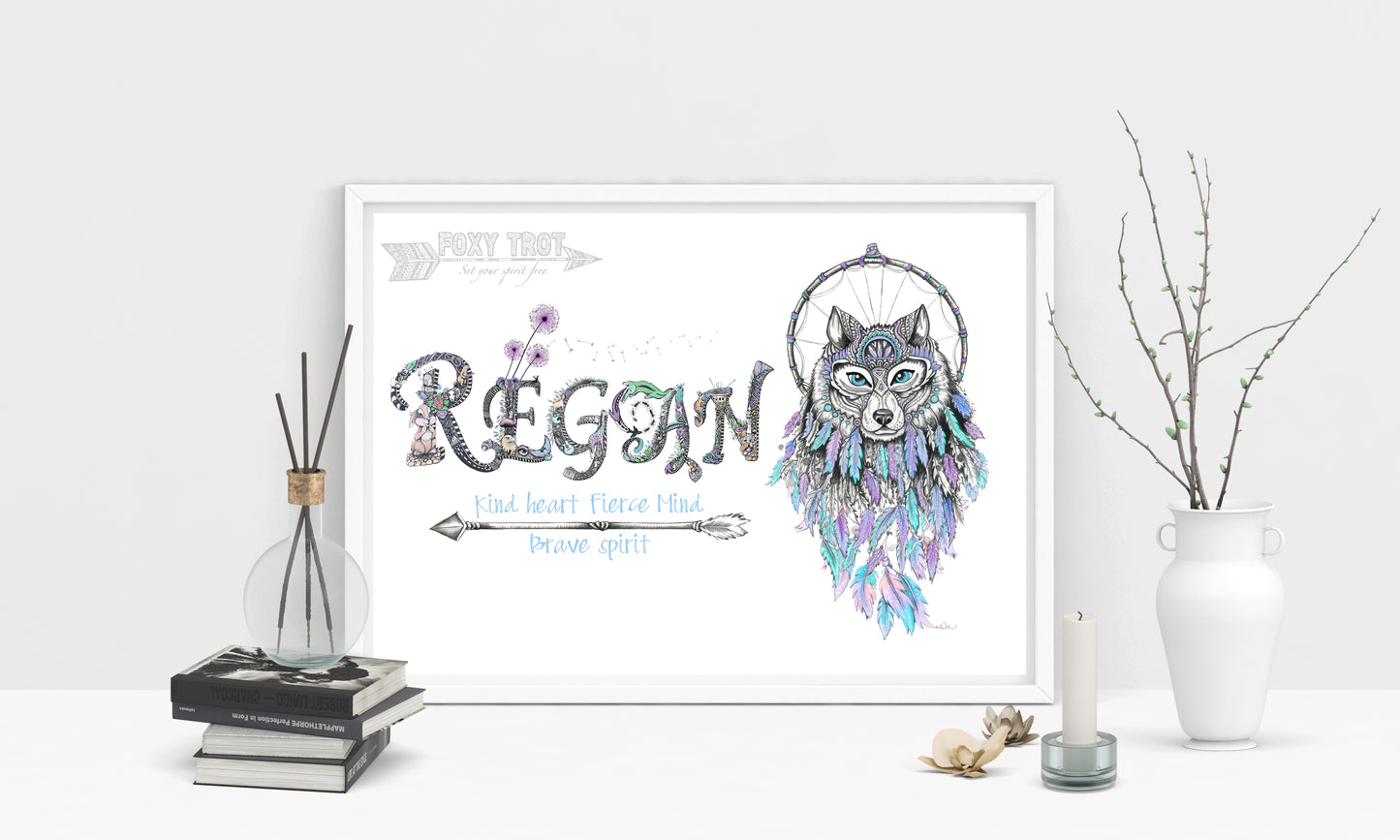 Custom Name Sample - DREAMCATCHER WOLF