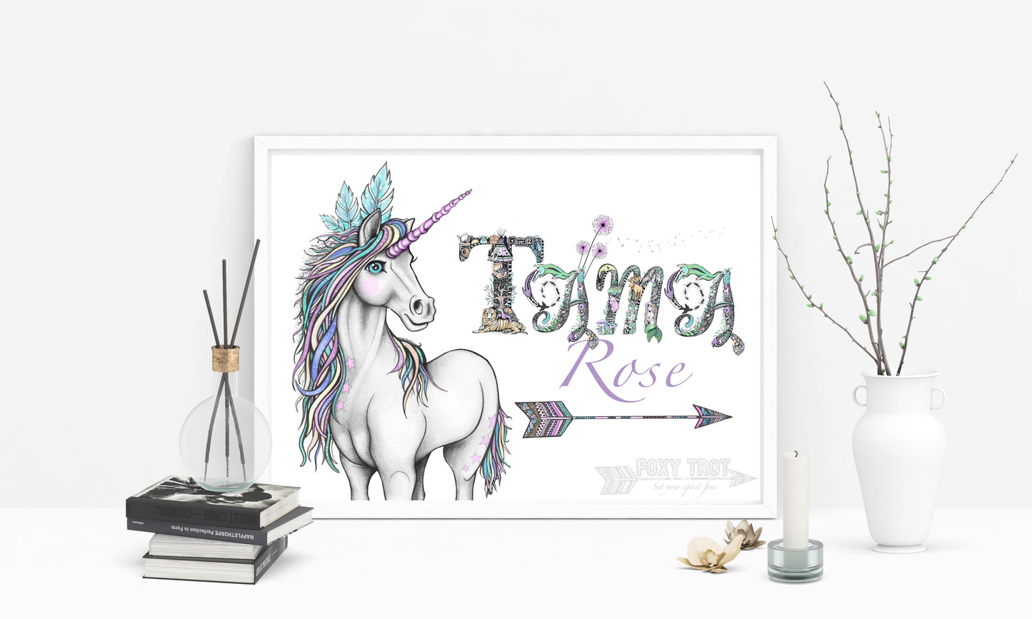 Custom Name Sample - JUST BELIEVE UNICORN