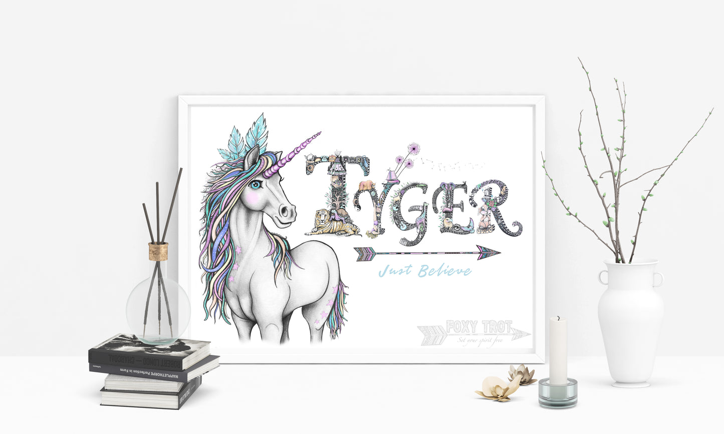 Custom Name Sample - JUST BELIEVE UNICORN