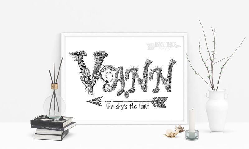 Custom Name Sample - NO ILLUSTRATION