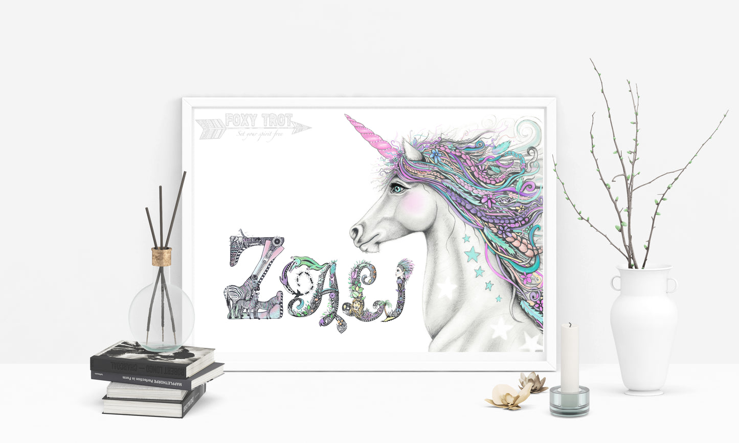 Custom Name Sample - FREE SPIRIT UNICORN
