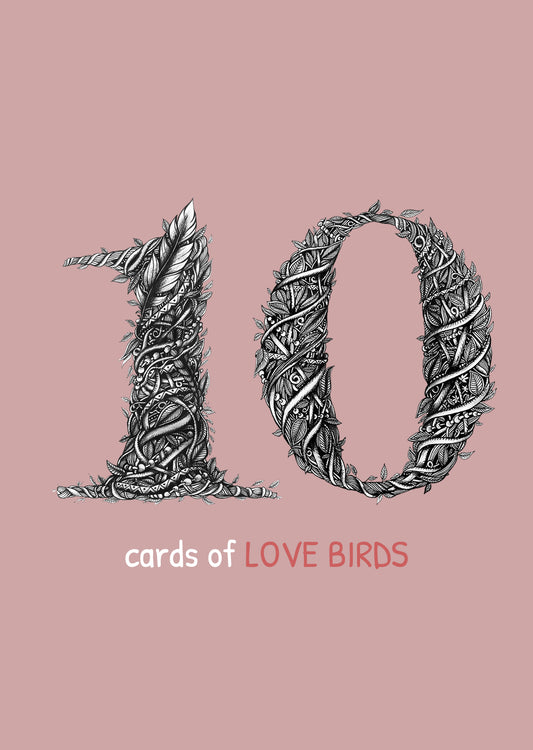 10 pack of Lovebird Cards